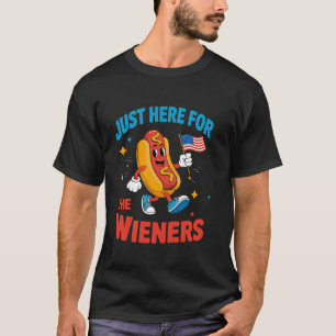 Grappige 4 juli Hot Dog Ik ben hier voor de Wii T-shirt