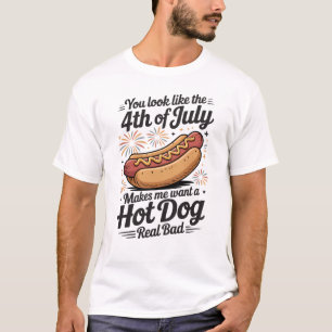 Grappige 4 juli Hot Dog T-shirt
