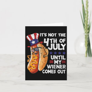 Grappige 4 juli Hot Dog Wiener komt uit BBQ Par Kaart