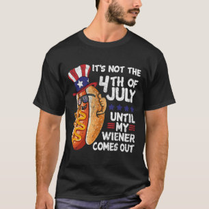 Grappige 4 juli Hot Dog Wiener komt uit BBQ Par T-shirt