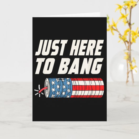 Grappige 4 juli kaart (Gele Bloem)