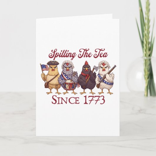 Grappige 4 juli kippen die thee morsen sinds 1773 kaart (Voorkant)