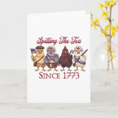 Grappige 4 juli kippen die thee morsen sinds 1773 kaart (Gele Bloem)