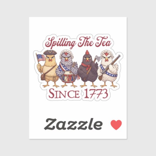 Grappige 4 juli Kippen die Thee Morsen Sinds 1773 Sticker (Vel)