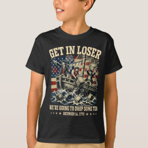 Grappige 4 juli kom binnen en laat wat thee vallen t-shirt