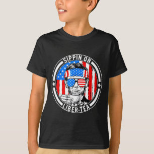 Grappige 4 juli lurken aan liber-thee vrijheid usa t-shirt