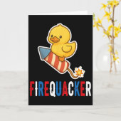 Grappige 4 juli rubber eend vuurwerk ' Patriot Kaart (Gele Bloem)
