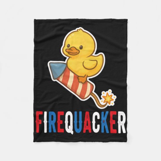Grappige 4 juli rubberen eend vuurwerk 'Patriot Fleece Deken (Voorkant)
