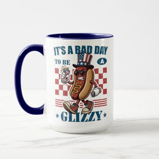 Grappige 4 juli Slechte Dag Om Een Glizzy Hotdog T Mok (Links)