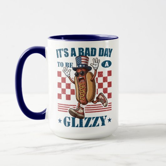 Grappige 4 juli Slechte Dag Om Een Glizzy Hotdog T Mok (Links)