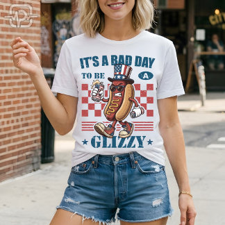 Grappige 4 juli Slechte Dag Om Een Glizzy Hotdog T T-shirt