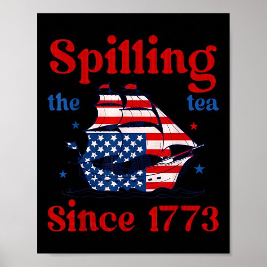 Grappige 4 juli thee morsen sinds 1773 4 poster (Voorkant)