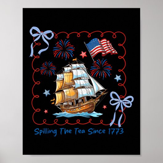 Grappige 4 juli thee morsen sinds 1773 Coqu Poster (Voorkant)