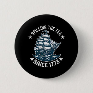 Grappige 4 juli thee morsen sinds 1773 ronde button 5,7 cm