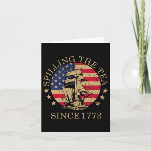 Grappige 4 juli Thee Morsen Sinds 1773 Vier Kaart (Voorkant)