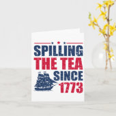 Grappige 4 juli Thee Morsen Sinds 1773 Vier Kaart (Gele Bloem)
