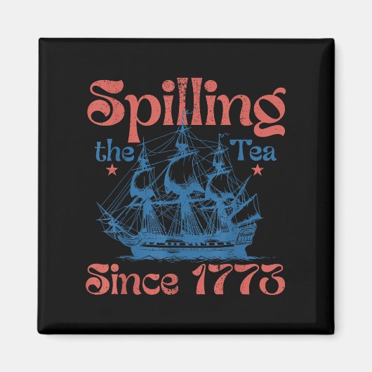 Grappige 4 juli Thee Morsen Sinds 1773 Vier Magneet (Voorkant)