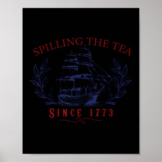 Grappige 4 juli Thee Morsen Sinds 1773 Vier Poster (Voorkant)