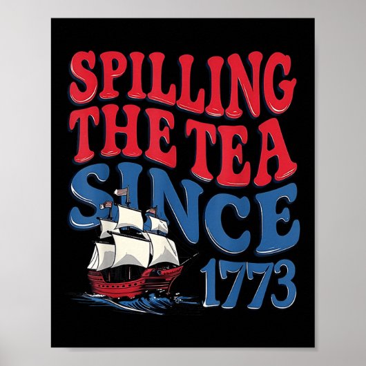 Grappige 4 juli Thee Morsen Sinds 1773 Vier Poster (Voorkant)