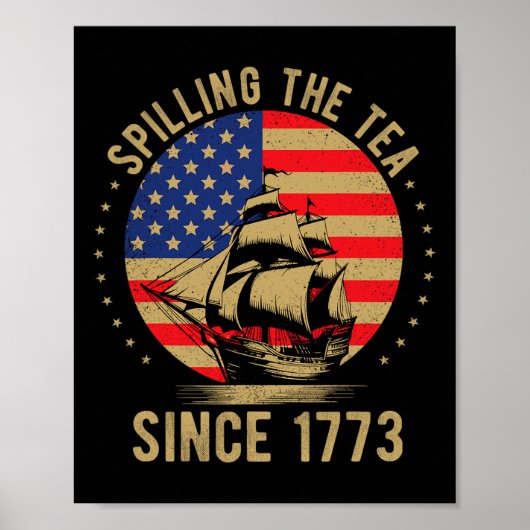 Grappige 4 juli Thee Morsen Sinds 1773 Vier Poster (Voorkant)