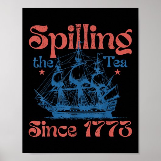 Grappige 4 juli Thee Morsen Sinds 1773 Vier Poster (Voorkant)