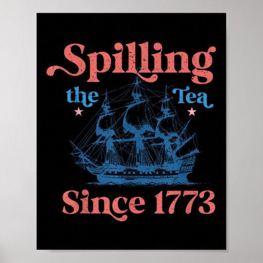 Grappige 4 juli Thee Morsen Sinds 1773 Vier Poster (Voorkant)