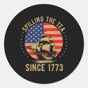 Grappige 4 juli thee morsen sinds 1773 vier ronde sticker