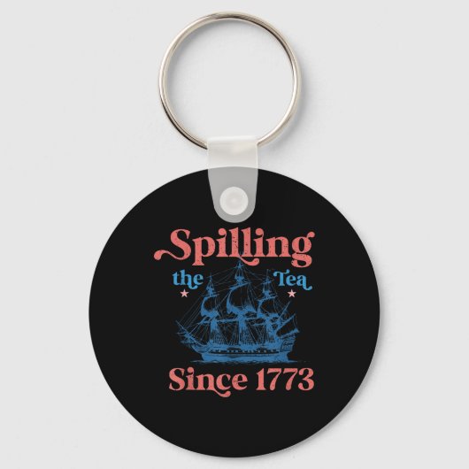 Grappige 4 juli Thee Morsen Sinds 1773 Vier Sleutelhanger (Voorkant)