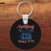 Grappige 4 juli Thee Morsen Sinds 1773 Vier Sleutelhanger (Voorkant)
