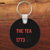 Grappige 4 juli Thee Morsen Sinds 1773 Vier Sleutelhanger (Voorkant)