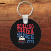 Grappige 4 juli Thee Morsen Sinds 1773 Vier Sleutelhanger (Voorkant)