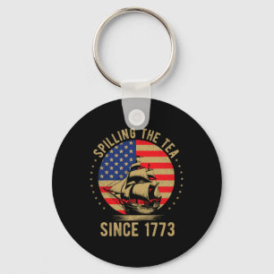 Grappige 4 juli thee morsen sinds 1773 vier sleutelhanger