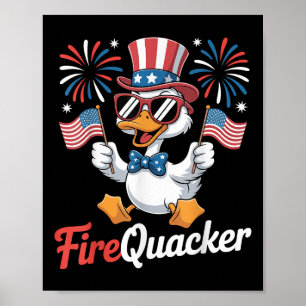 Grappige 4 juli vuurwerk eend vierde juli poster