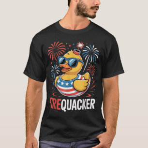 Grappige 4 juli vuurwerk eend vierde juli t-shirt