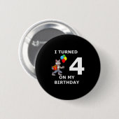 Grappige 4e verjaardag weerwolf ik werd 4 op mijn ronde button 5,7 cm (Voorkant /achterkant)