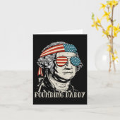 Grappige 4th of July oprichter van Daddy George-Wa Kaart (Gele Bloem)