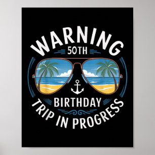 Grappige 50 Jaar Oude Waarschuwing 50e Verjaardag Poster