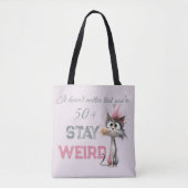 Grappige 50 Plus Kat Veroudering Tote Bag (Voorkant)