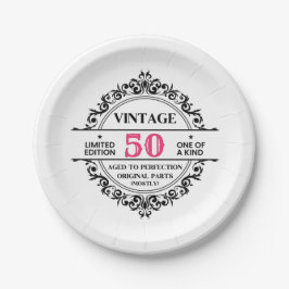 Grappige 50e mijlpaal verjaardag papieren bordje