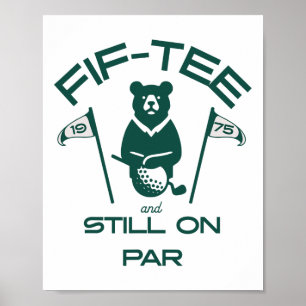 Grappige 50e verjaardag Golfer Vintage 1975 Golfli Poster