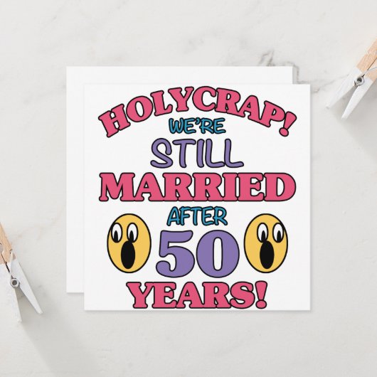 Grappige 50e verjaardag kaart (Voorkant / Achterkant in situ)