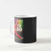 Grappige 50e verjaardag Kick & Stretch Sally O'Mal Koffiemok (Voorkant links)