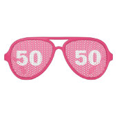 Grappige 50e verjaardag partij tinten | Leeftijd h Aviator Zonnebril (Voorkant)