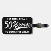 Grappige 50e verjaardag Retro typografie Bagagelabel (Achterkant horizontaal)