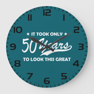 Grappige 50e verjaardag Retro typografie Grote Klok