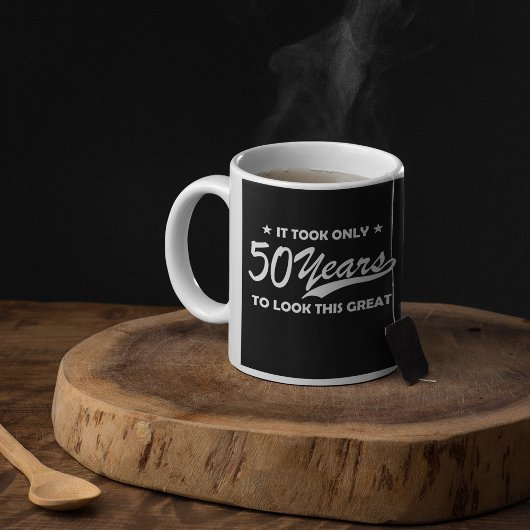 Grappige 50e verjaardag Retro typografie Koffiemok