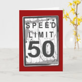 Grappige 50e verjaardag snelheidslimiet Kaart (Gele Bloem)