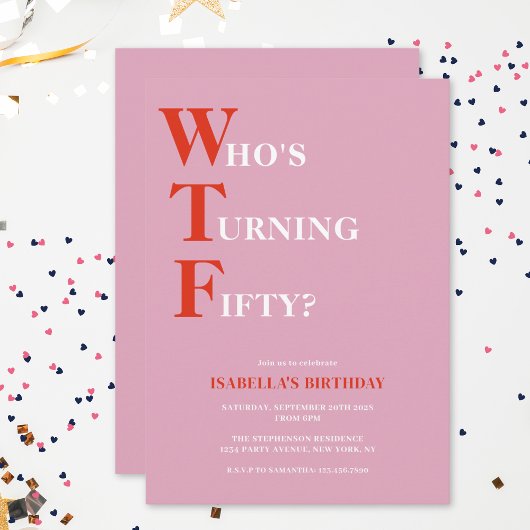 Grappige 50e verjaardag WTF Humoristisch Kaart