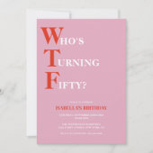 Grappige 50e verjaardag WTF Humoristisch Kaart (Voorkant)