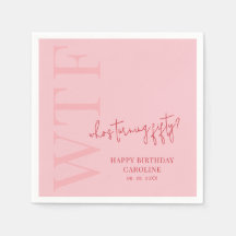 Grappige 50e verjaardag WTF | Roze Rood Moderne Ve